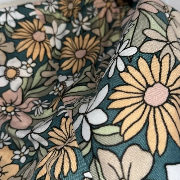 HOLLISTER GILLY HICKS- WOMENS GREEN & PINK FLORAL SLEEPWEAR SHORTS SIZE LARGE - Picture 8 of 8